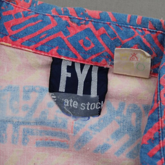 Vintage Button Down shirt - Neon Stripe Tribal Pattern - Men's Extra-Large - Picture 9 of 10